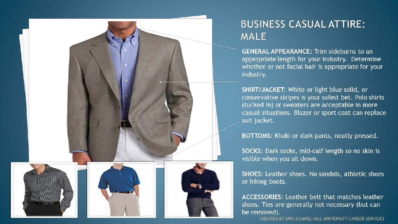 Business Casual Attire: Male | Digital Signage - Student Affairs