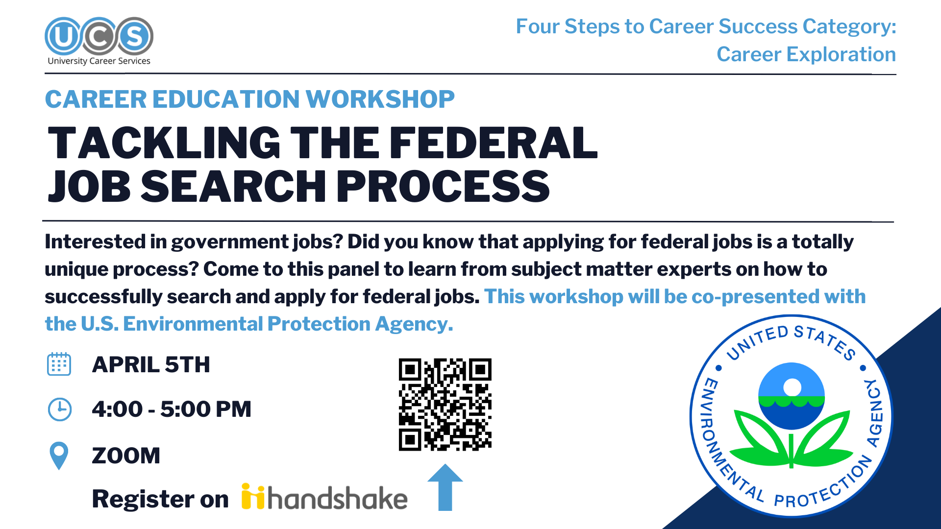 Interested in government jobs? Did you know that applying for federal jobs is a totally unique process? Come to this panel to learn from subject matter experts on how to successfully search and apply for federal jobs. This workshop will be co-presented wi