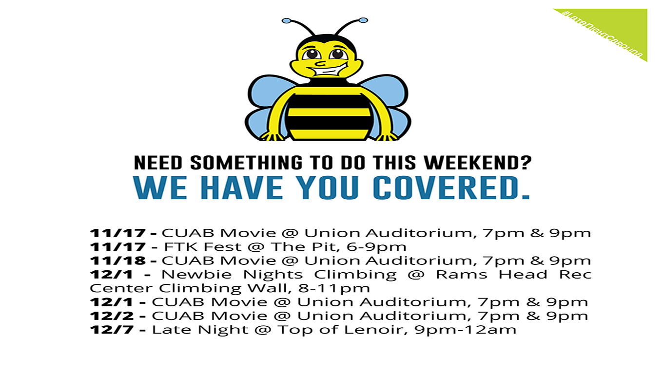 Union Ad: Many Places to Bee Activities for Students to December